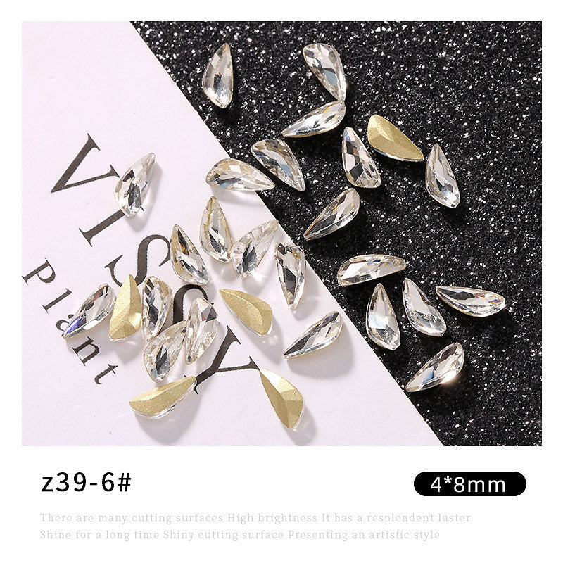 Ornement en strass blanc Super Flash Love Nail Care Nail Art