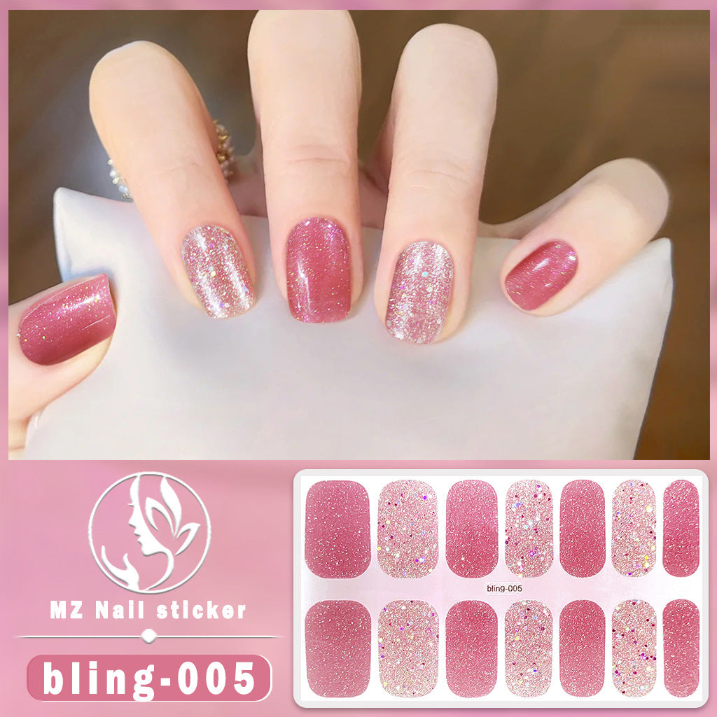 Autocollants pour ongles en gel Aurora scintillants et fins Charm Finger