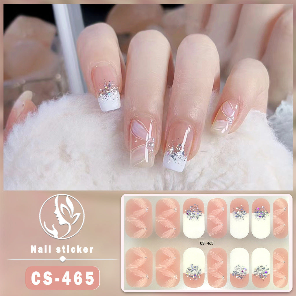 Autocollants pour ongles en gel imperméables avec motif de fleurs de vent