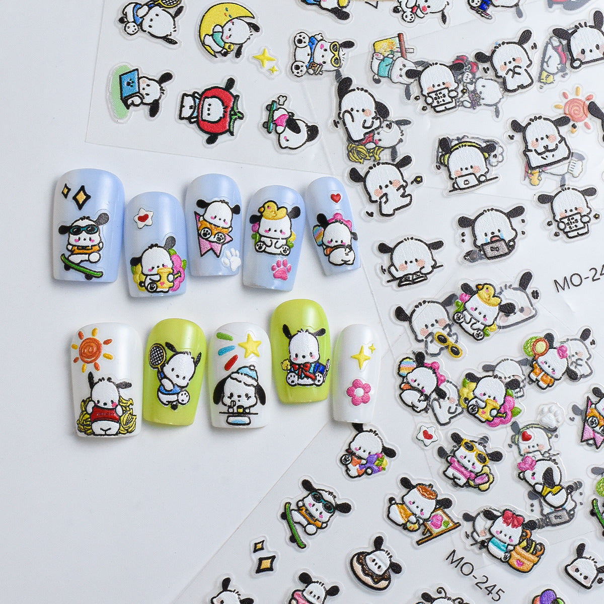 Embossed Cartoon British Pacha Dog Cute Nail Stickers