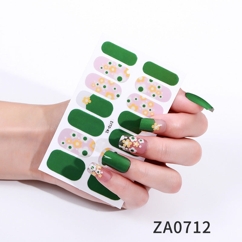 Flower Imitation Diamond Waterproof Love Paper Nail Stickers