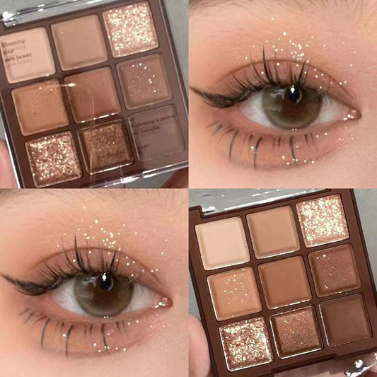 Chocolate Warm Brown Nine Colors Shadow Plate Shimmer Eyeshadow