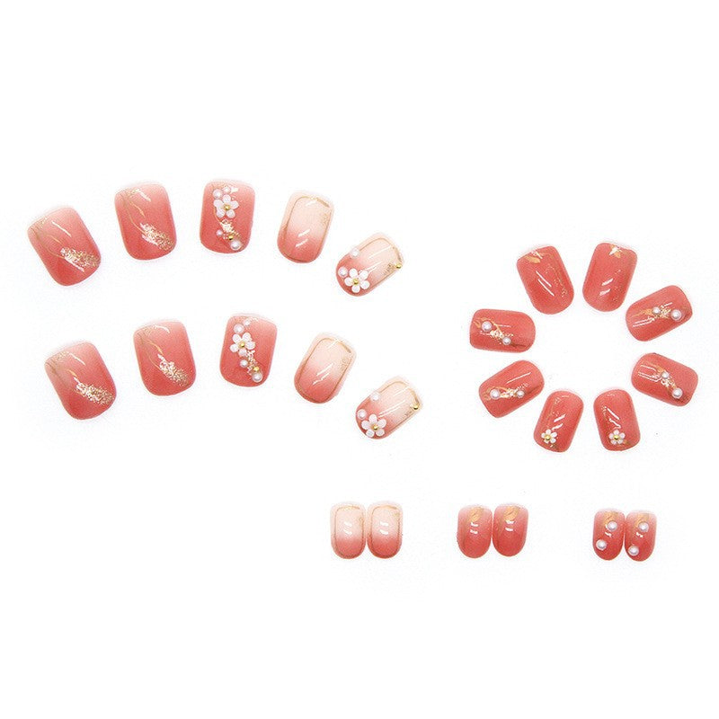 High-grade Short Fake Patch White French Nail Art