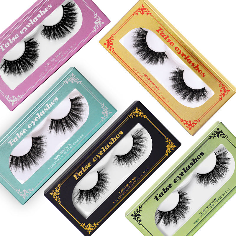 Package Mink Eyelashes Natural Long Thick False Lashes