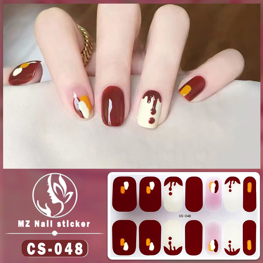 Applique Full Paste Blooming Contrast Color Nail Stickers