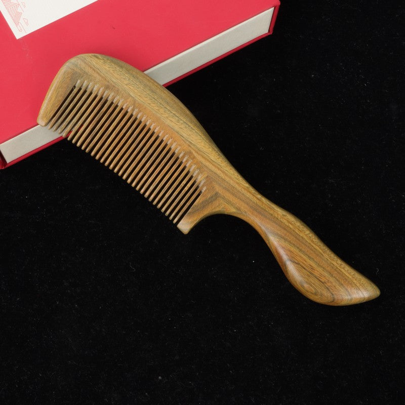 Brosses et peignes à cheveux ronds en bois de type grand naturel avec manche et dents fines