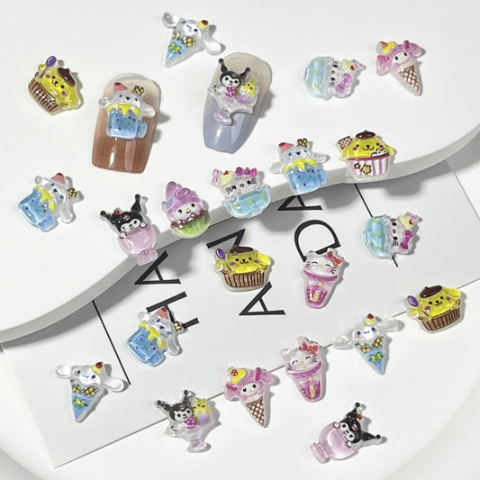 Ice Cream Cartoon Ornament Summer Cone Nail Care Nail Art