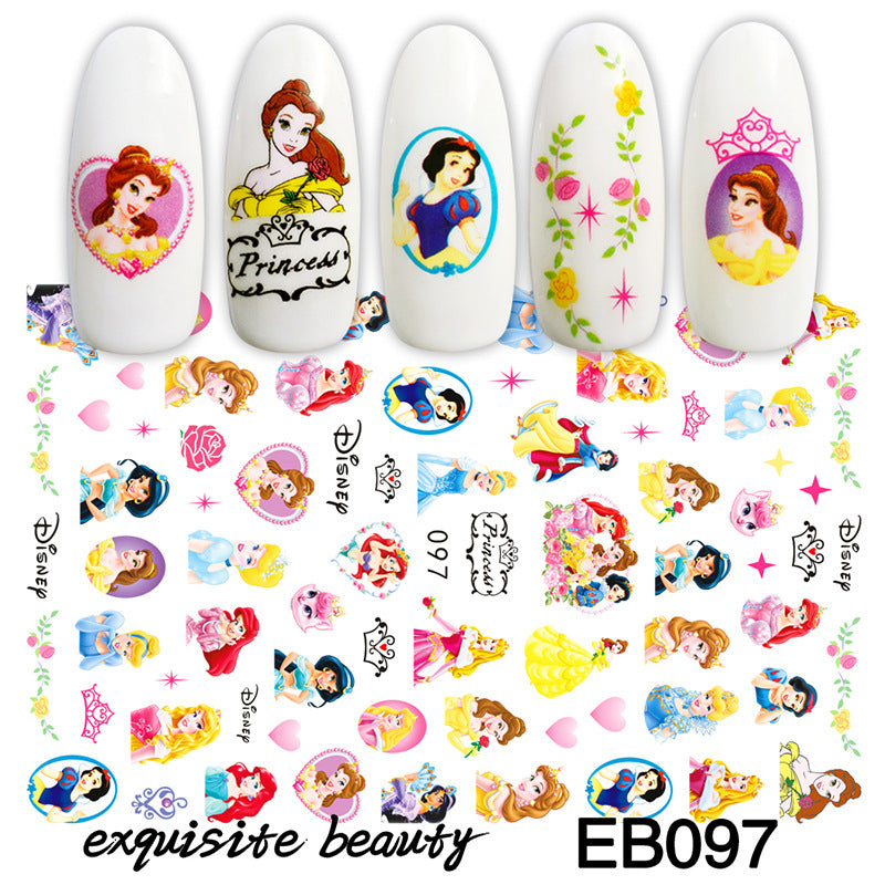 Paper Pink Blue Animation Image Cute Nail Stickers