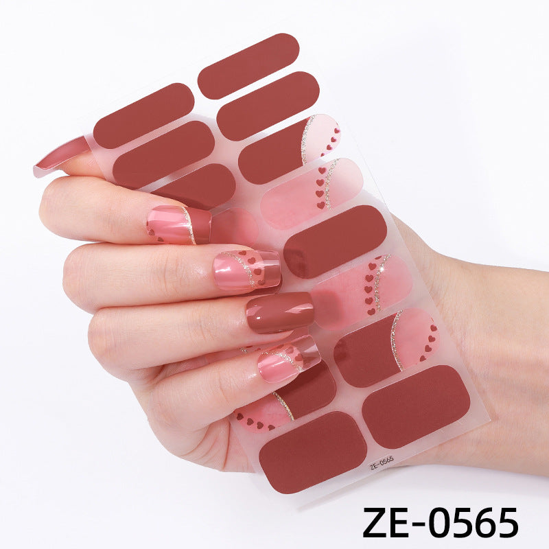 Powder Flashing French Butterfly Simple Flowers Nail Stickers