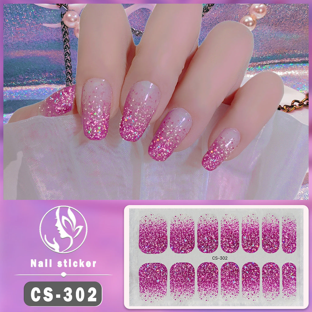 Four-color Powder Gel Oil Film Waterproof Nail Stickers