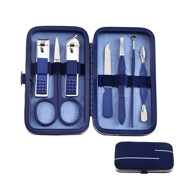 Stainless Steel Clippers Suit Manicure Blue Nail Tool Set