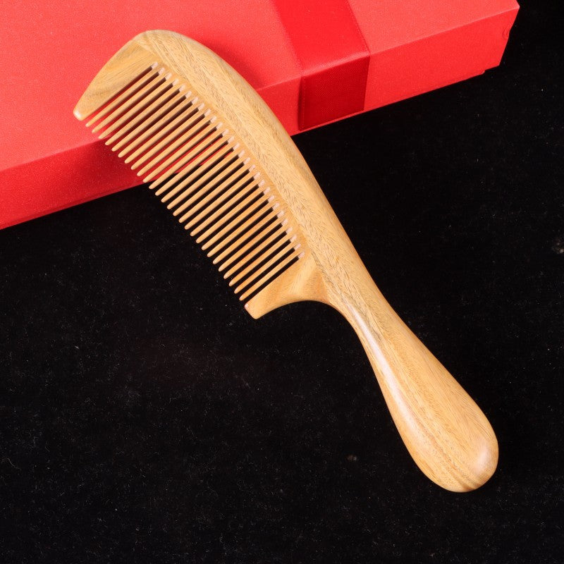 Brosses et peignes à cheveux ronds en bois de type grand naturel avec manche et dents fines