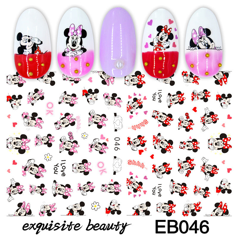 Paper Pink Blue Animation Image Cute Nail Stickers