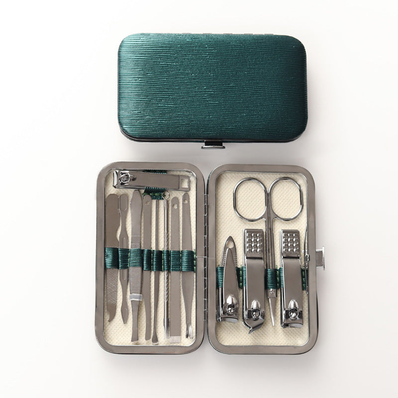 Ensemble d'outils de manucure en acier inoxydable avec ciseaux et coupe-ongles