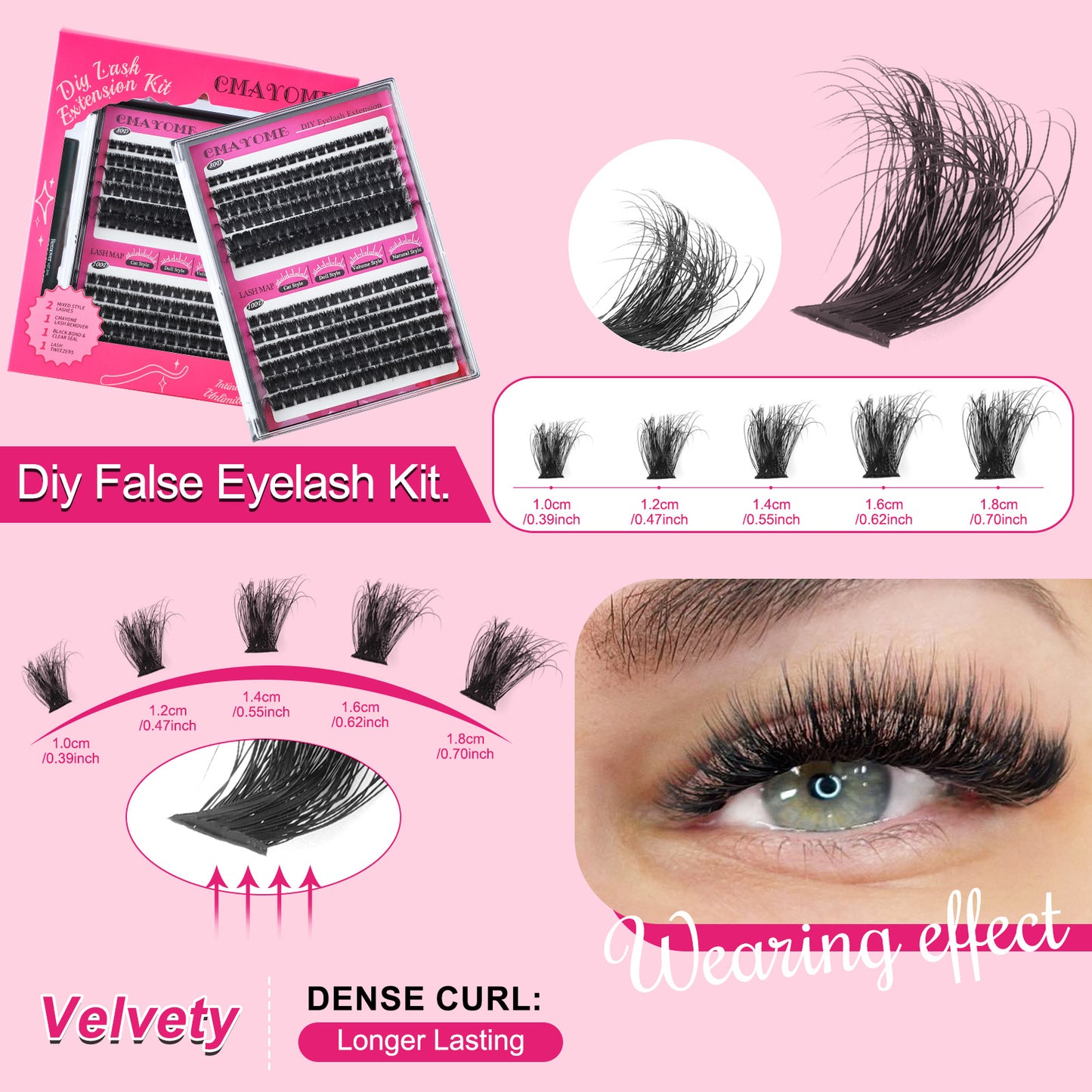 Combination Thick Curl Hot Melt Stem False Lashes