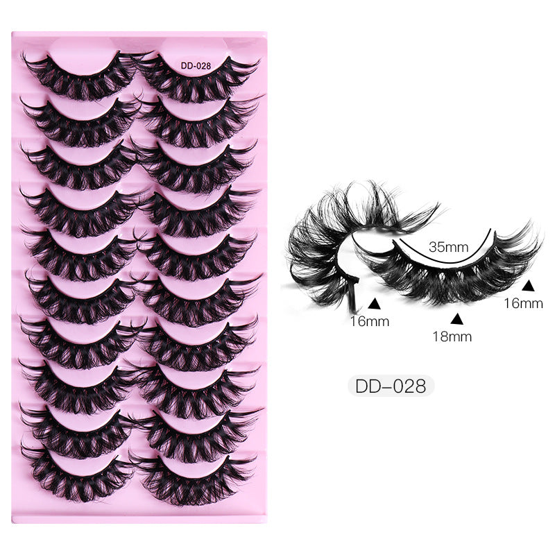 Large Volume Eyelashes Pair Three-dimensional Cross Artificial Mink False Lashes