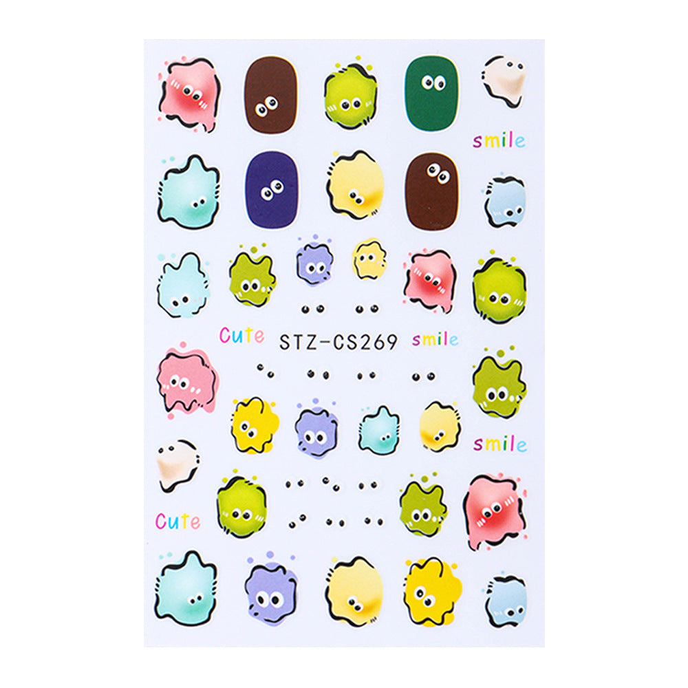 Funny Iti Monster Cartoon Cute Adhesive Nail Stickers