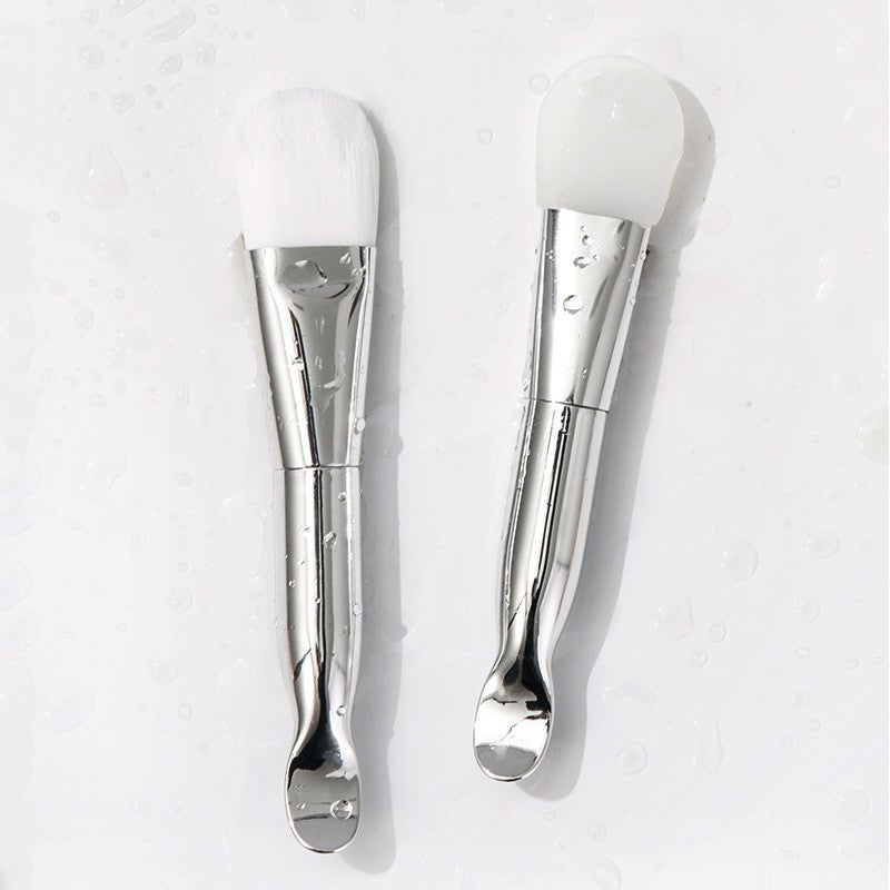 Brosse à poils souples en silicone avec cuillère Accessoires de maquillage doubles