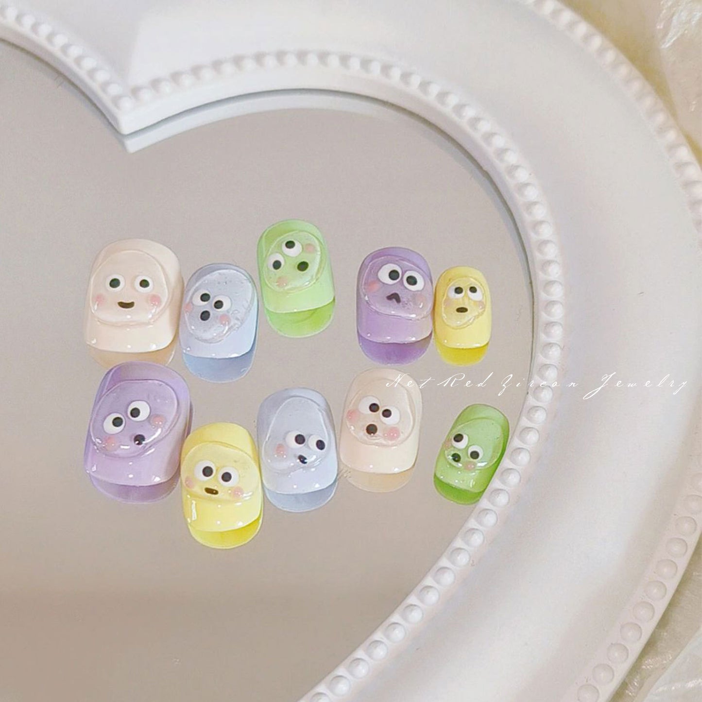 Mouth Enhancement Cartoon Cute Iti Style Nail Stickers