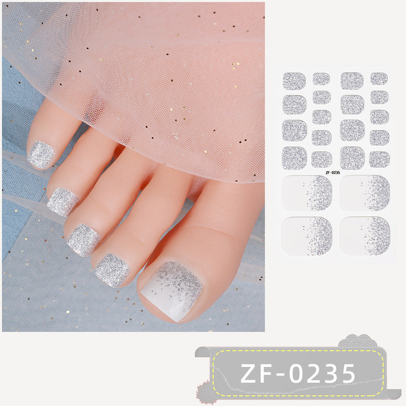 Applique Feet Solid Color Onion Powder Nail Stickers