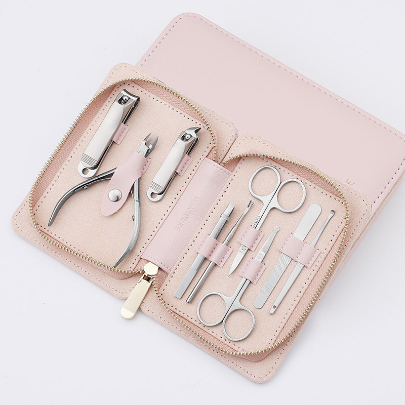 Ensemble de coupe-ongles en acier inoxydable avec ciseaux et outils pour les ongles