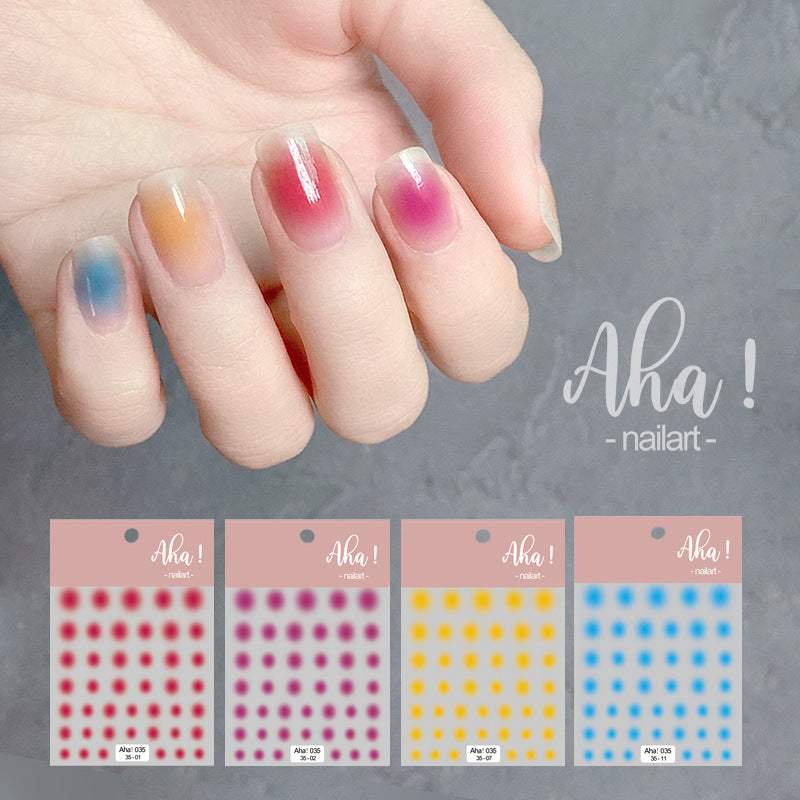 Autocollants pour ongles à petits motifs avec ornements de blush dégradés fleuris