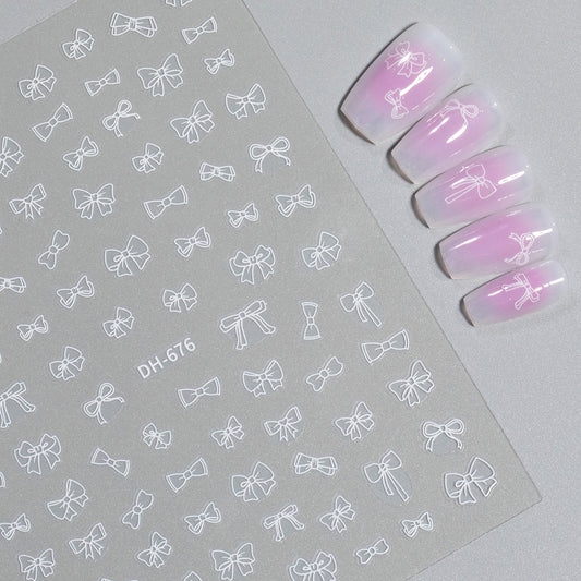 Minimalist Bowknot Adhesive Bow High-grade Hot Nail Stickers