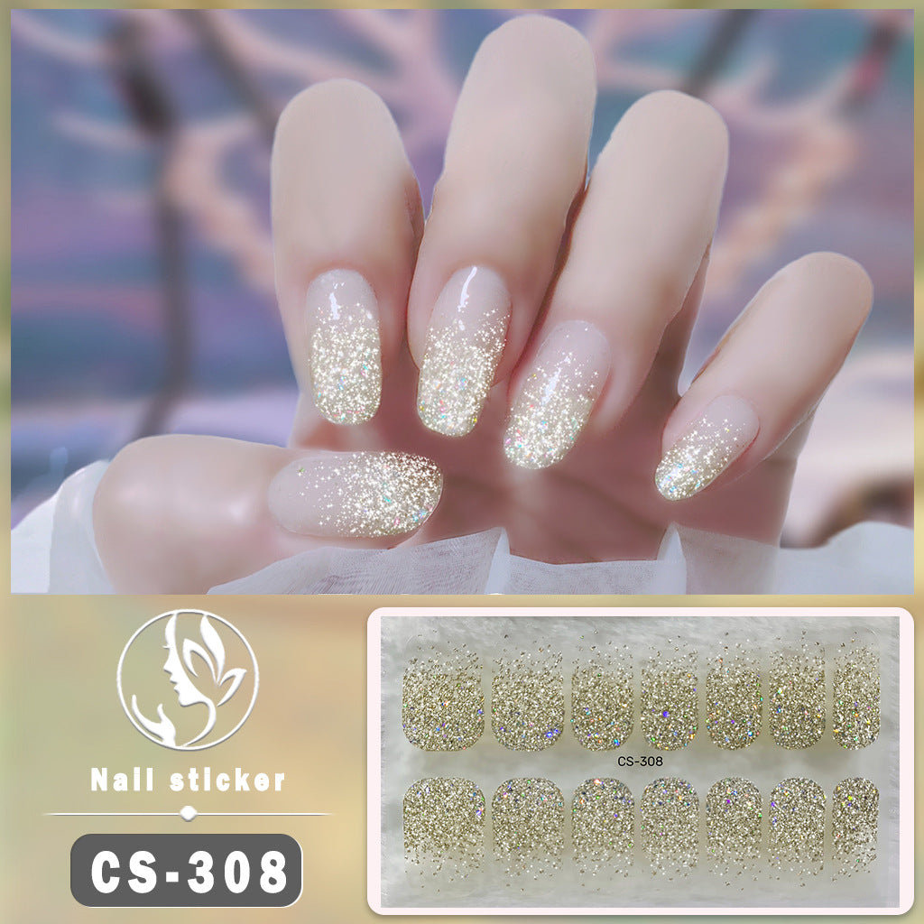 Four-color Powder Gel Oil Film Waterproof Nail Stickers