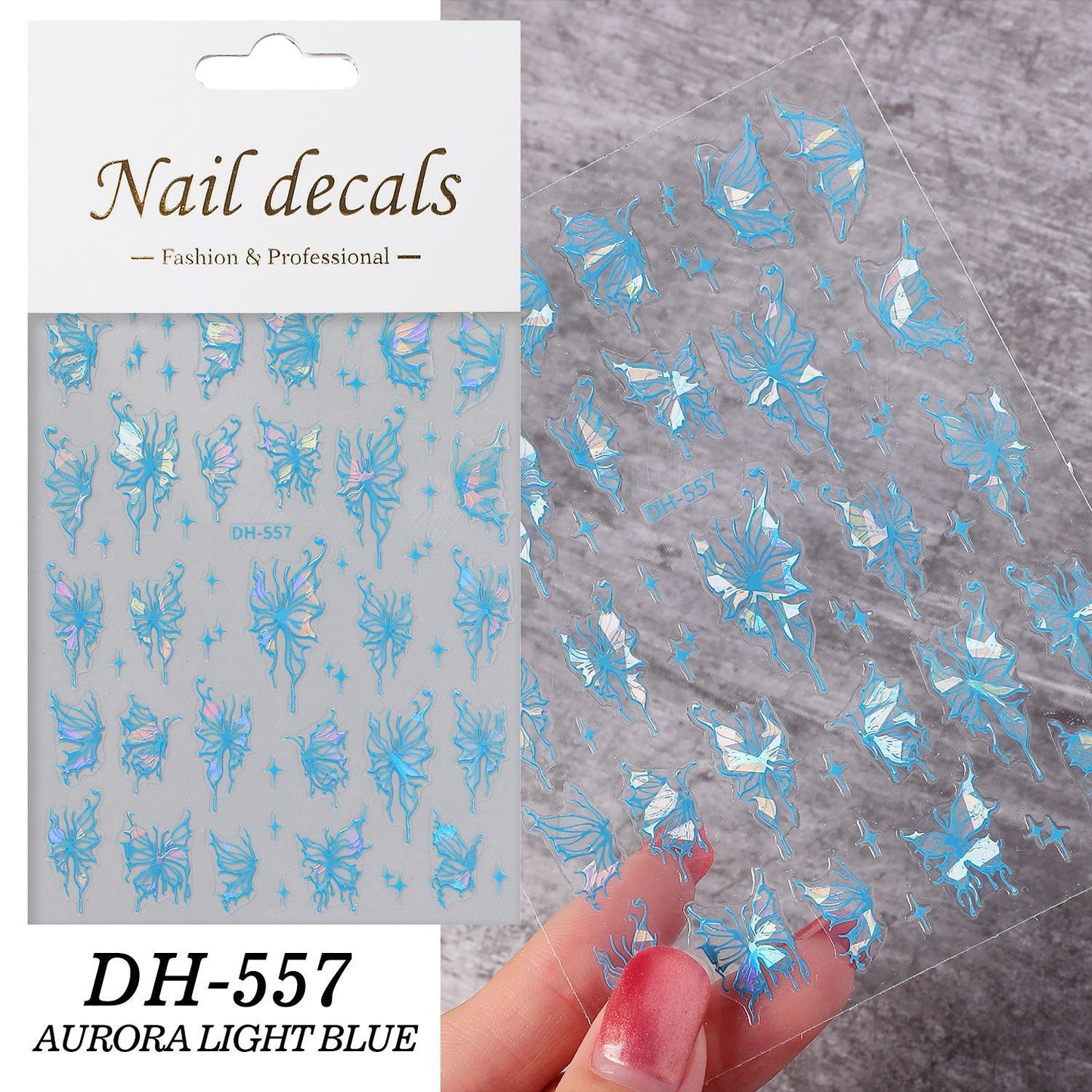 Liquid Butterfly Embossed Hollow Lines Fairy Nail Stickers