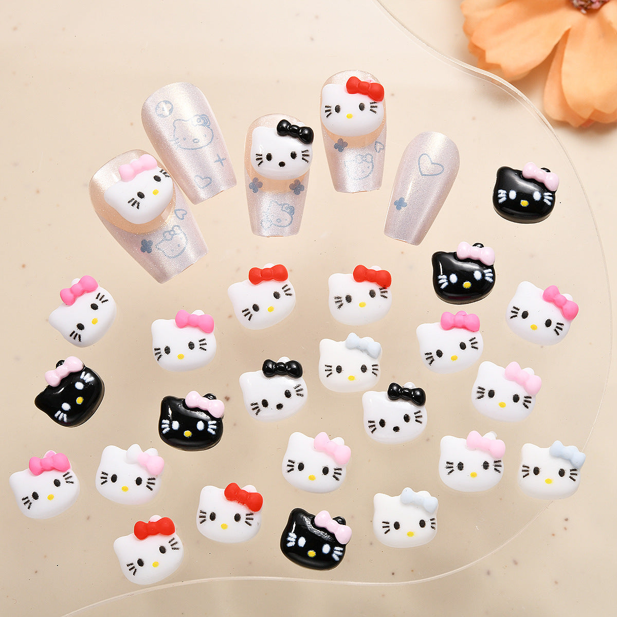 Hello Kitty 3d Cute Kitten Sweet Nail Care Nail Art