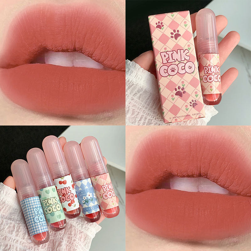 Capsule de brume légère Gloss mat Gloss à lèvres unis Mud