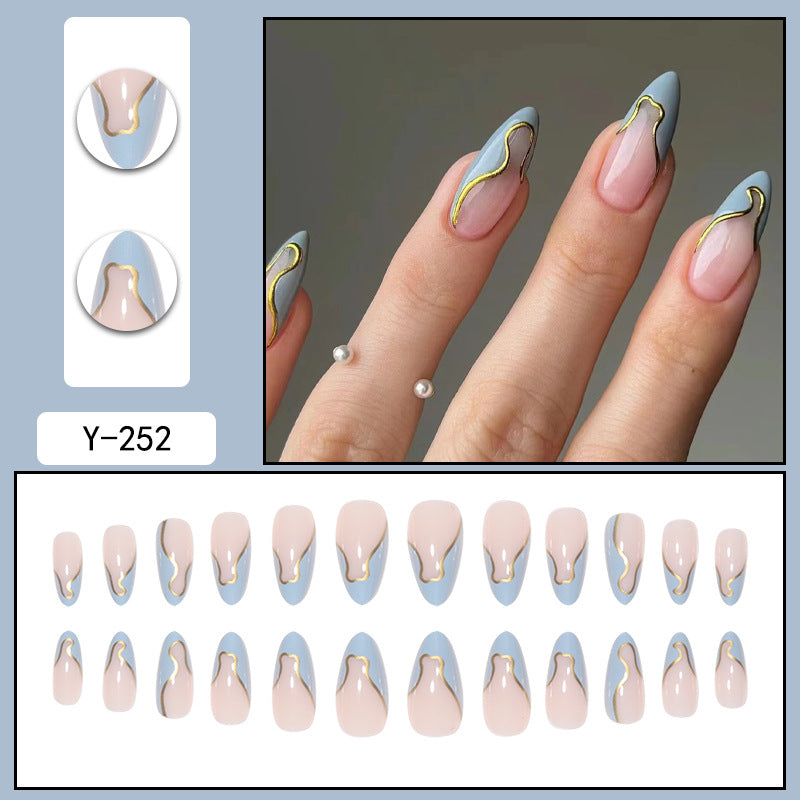 Ongles Lignes dorées Manucure Beauté portable Nail Art