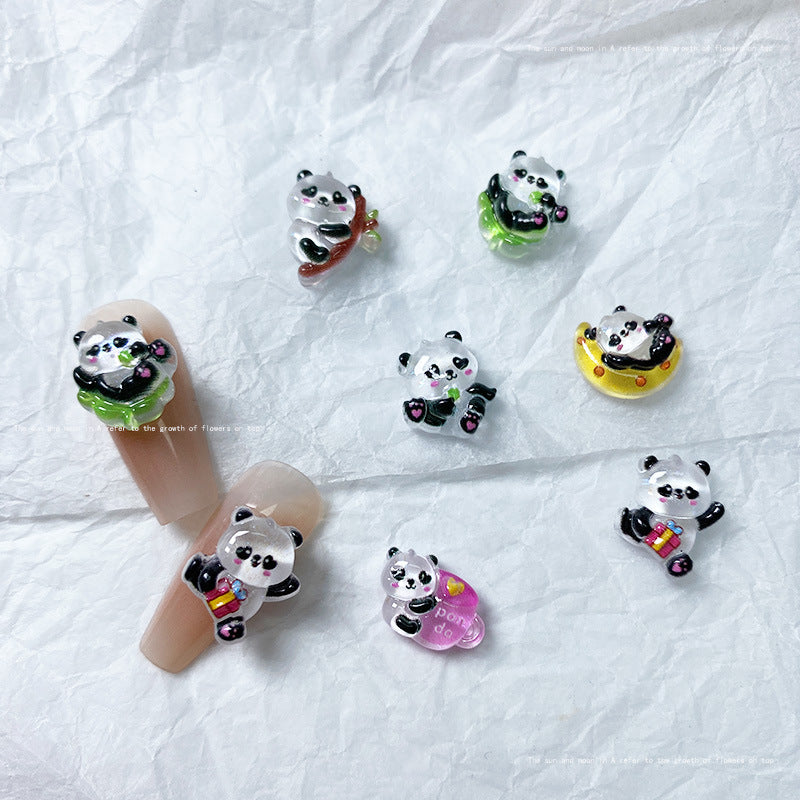 Style Ornament Cute Little Panda Cartoon Nail Care Nail Art