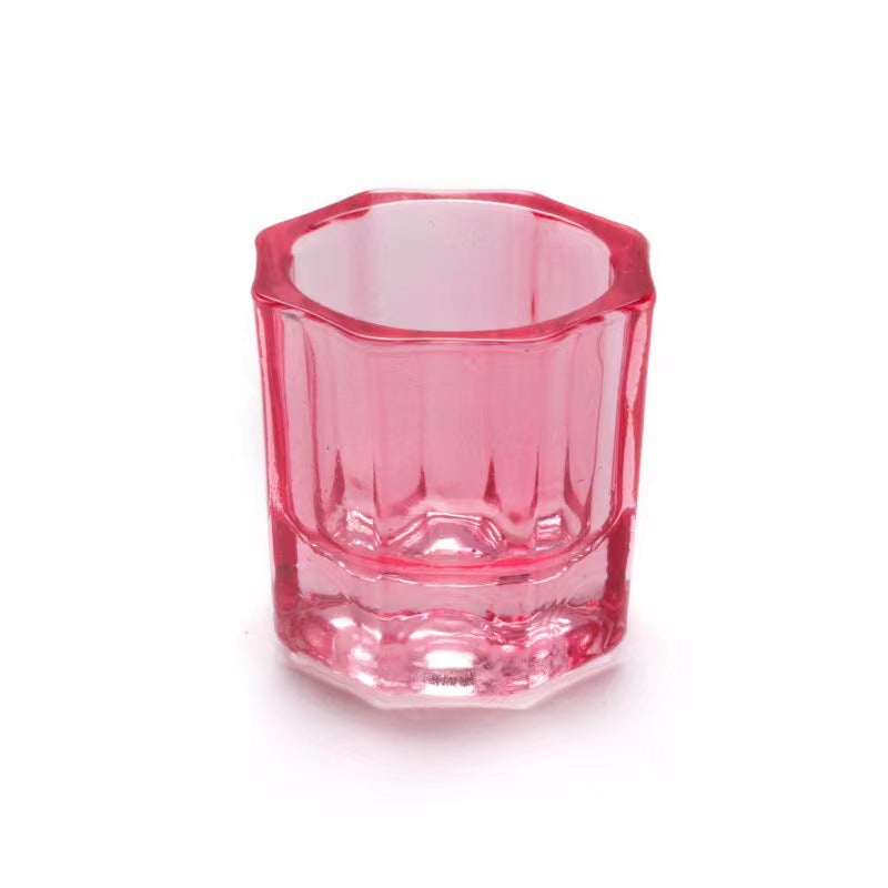 Octagonal Crystal Glasses Glass Cup For Nail Tool Set