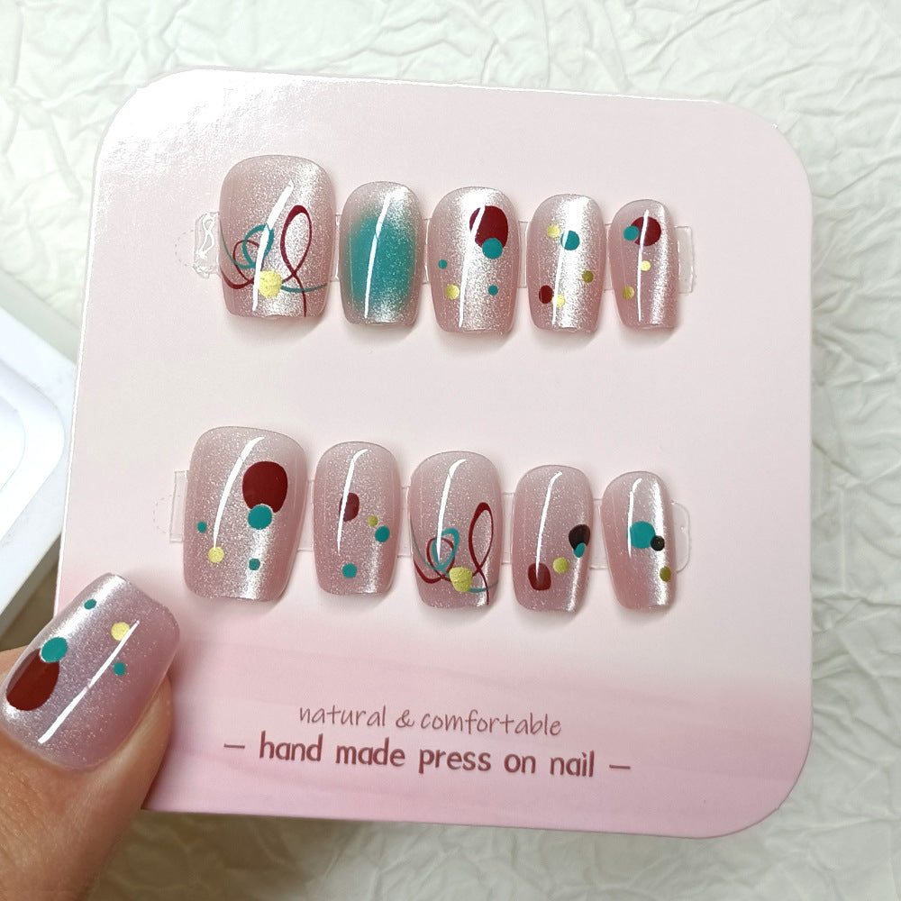 Patch UV Crystal Cat's Nail Art Split Code en dix pièces