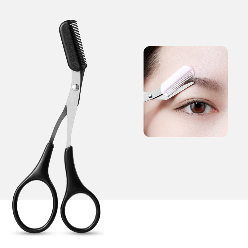 Scissors With Trimmer Curved Moon Knife Makeup Accessories