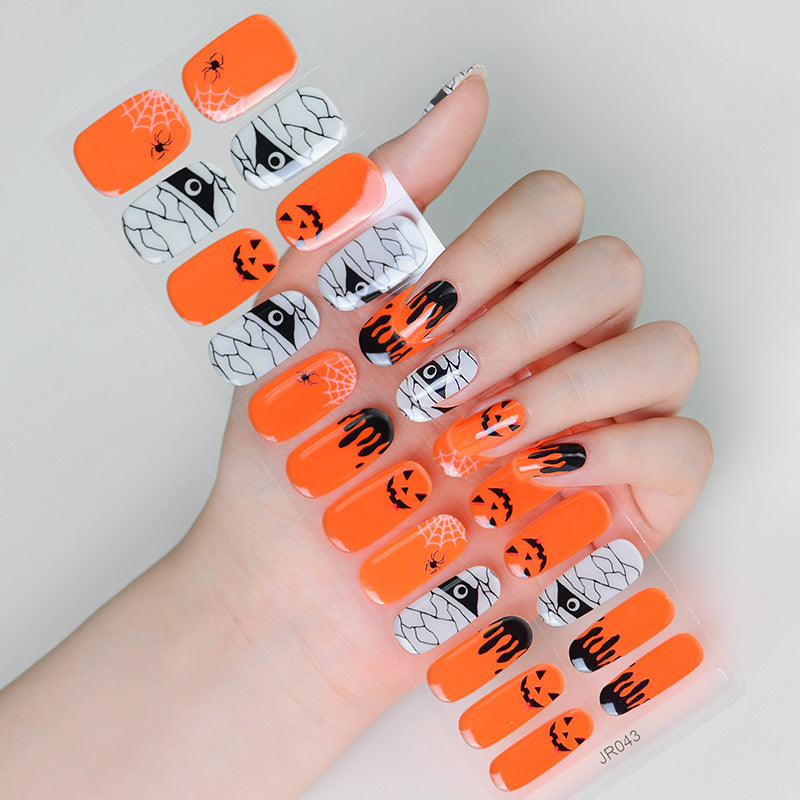 Autocollants pour ongles en gel lumineux en papier pour Halloween