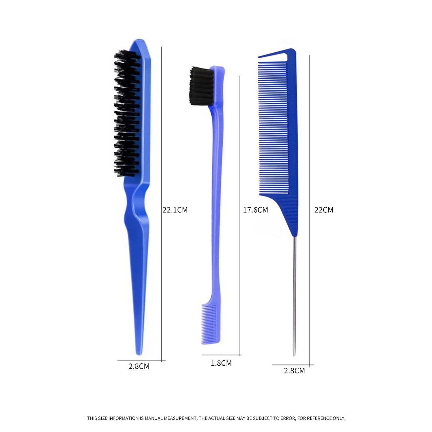 Brosse à sourcils Style Edge Control Partition Brosses et peignes à cheveux à queue pointue