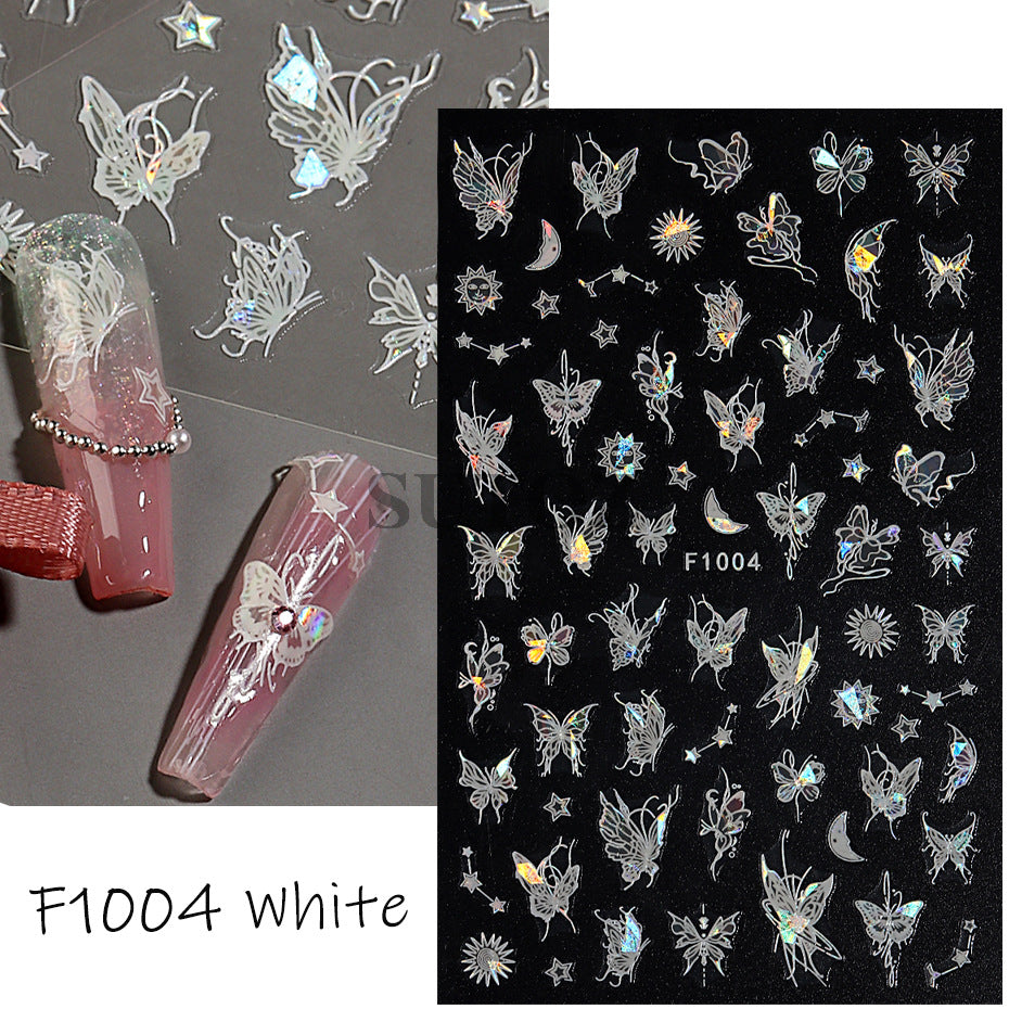 Pure Desire Clear Aurora Butterfly Fairy Nail Stickers