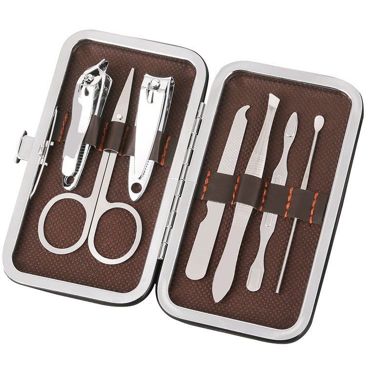 Coffret en cuir avec ciseaux et ensemble d'outils à ongles publicitaires imprimés