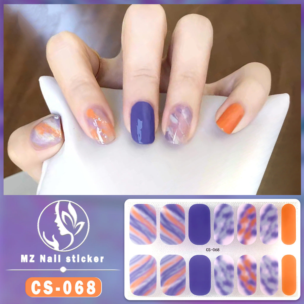 Applique Full Paste Blooming Contrast Color Nail Stickers