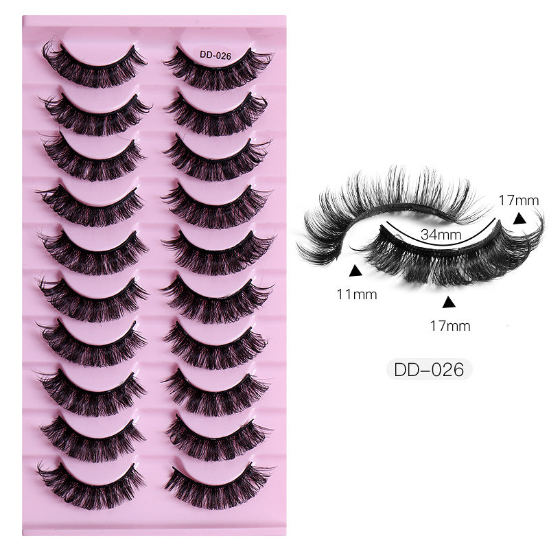 Large Volume Eyelashes Pair Three-dimensional Cross Artificial Mink False Lashes