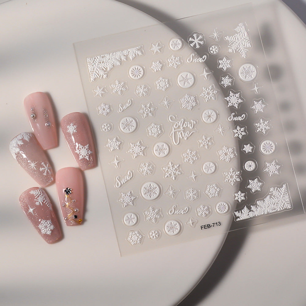 Three-dimensional Decals Sweater Christmas Versatile Relief Nail Stickers