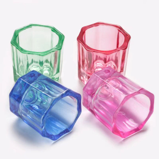 Octagonal Crystal Glasses Glass Cup For Nail Tool Set