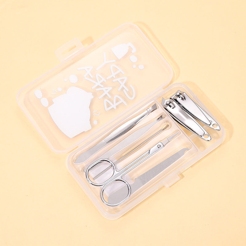 Manicure Stainless Steel Clippers Flat Oblique Nail Tool Set