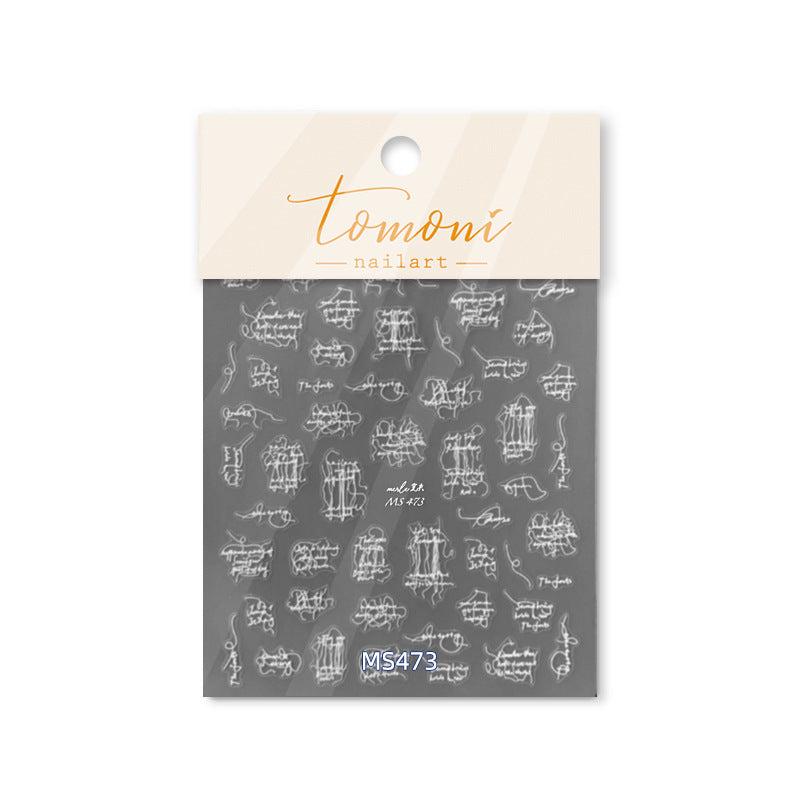 Tough No Loss Cooperation Retro Letter Nail Stickers