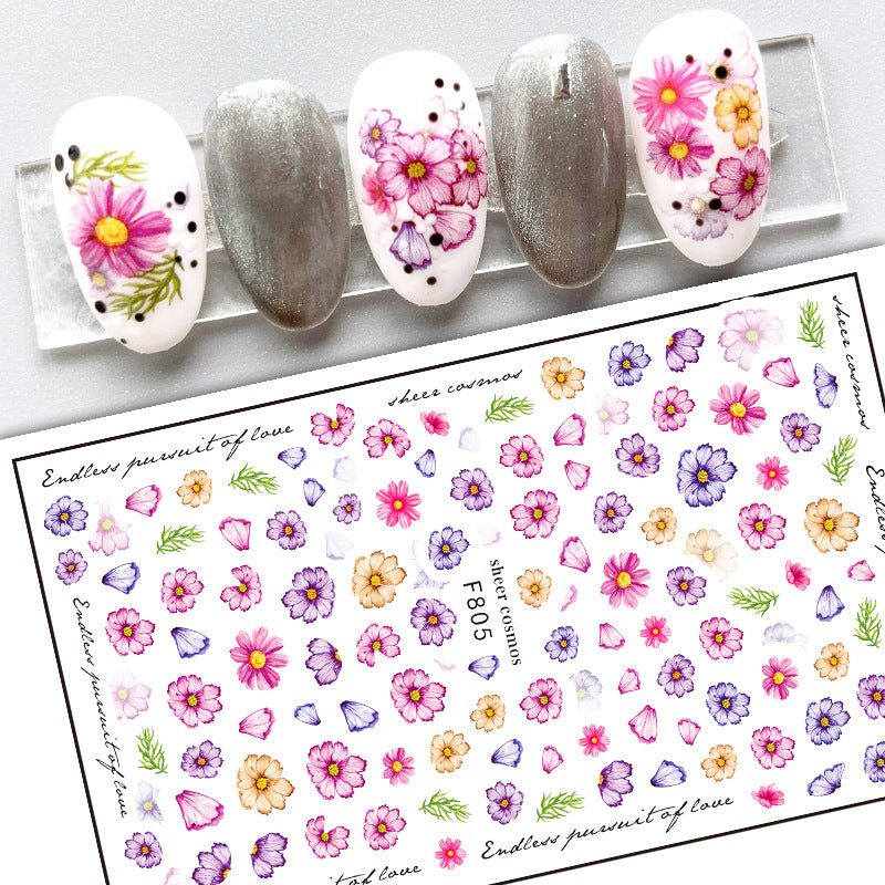 Personalized Artistic Flower Head Portrait Bee Nail Stickers