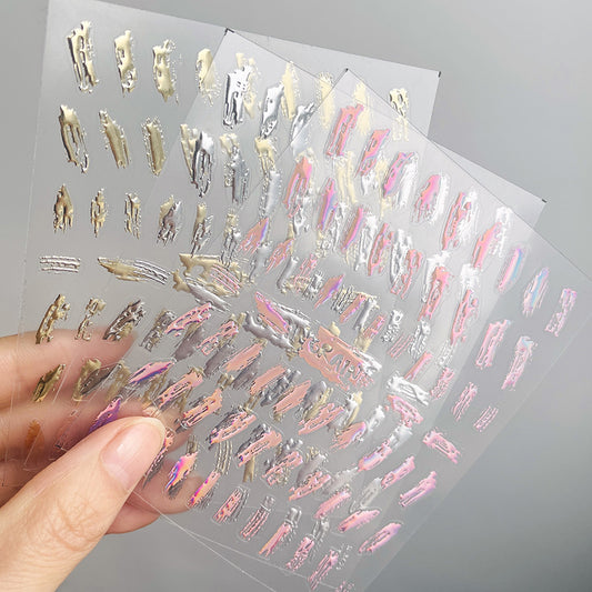 Gilding Retro Style Metal Pen Ink Nail Stickers