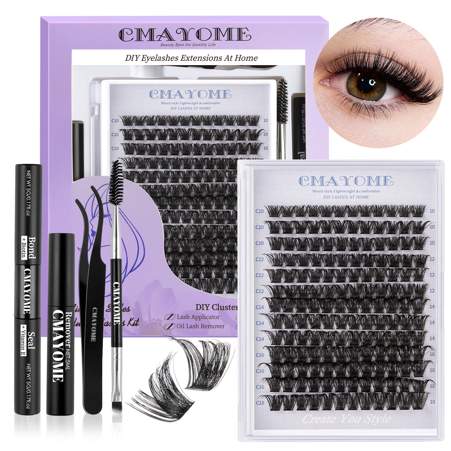 Segmented Eyelashes Box Double-headed Glue Large False Lashes