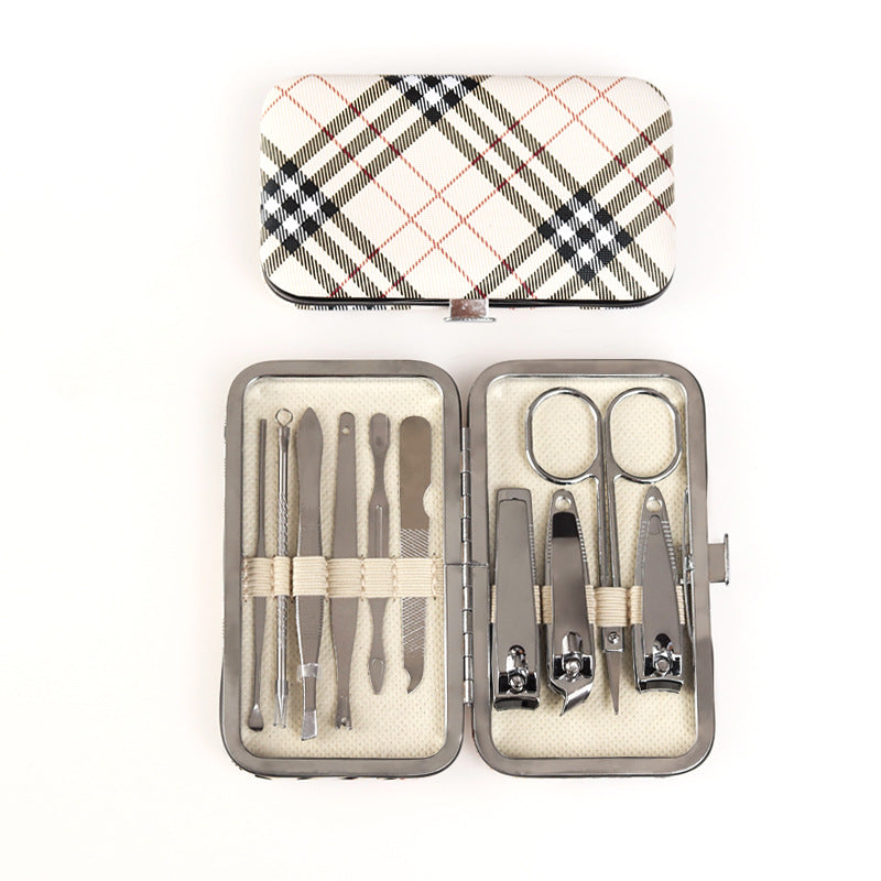 Ensemble d'outils de manucure en acier inoxydable avec ciseaux et coupe-ongles